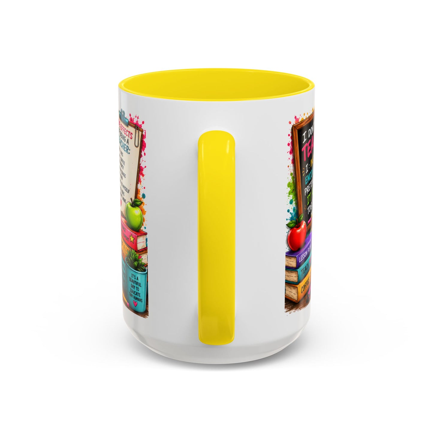Teacher Mug — "Teacher Mode Always On" Colorful Accent Coffee Cup (11/15oz)