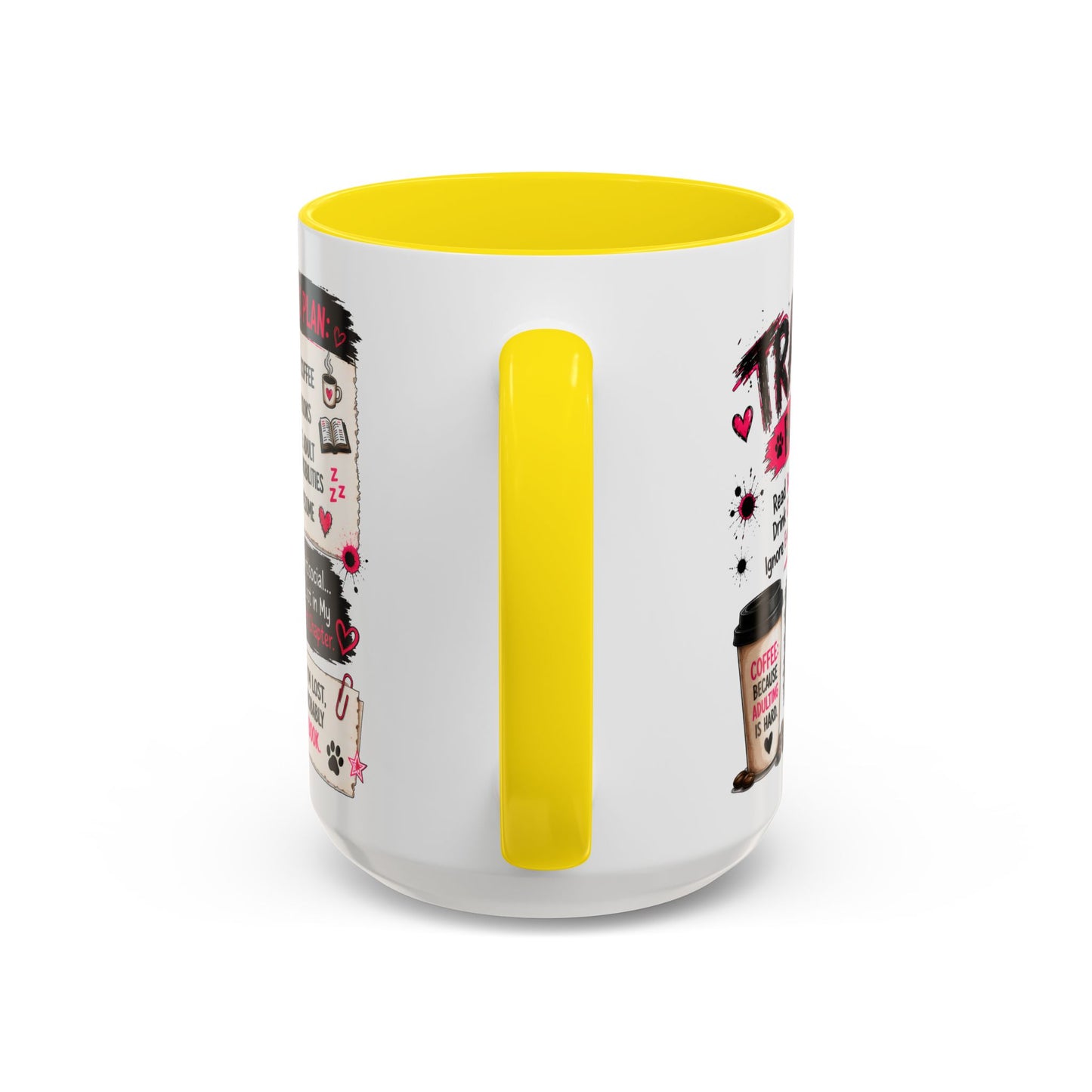 Book Lover Coffee Mug — "Today's Plan" Raccoon Reading Design (11/15oz)