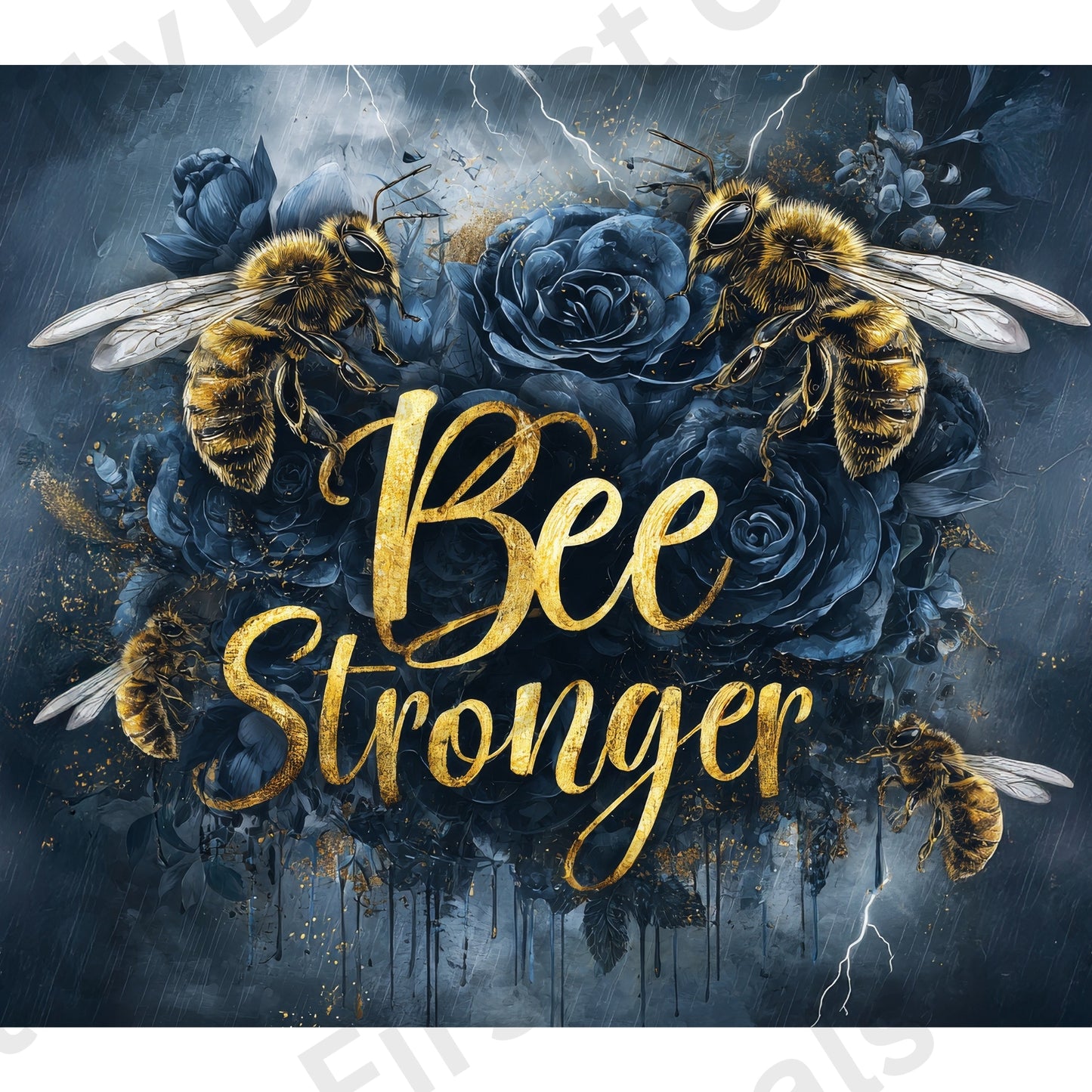 Bee Stronger Tumbler Wrap, Motivational Bee Design, 20oz Skinny PNG, Digital Download, PV-TW-00007
