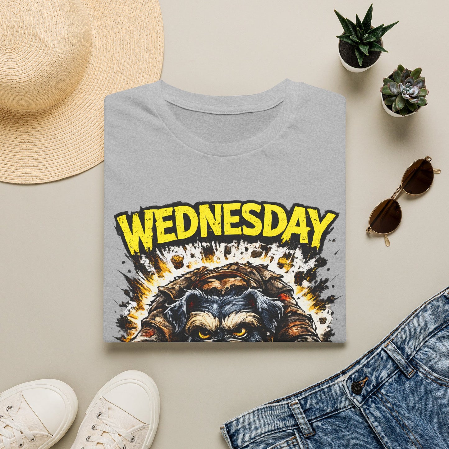 Wednesday T‑Shirt — “Wednesday Halfway… Barely.” Funny Midweek Grumpy Day Shirt