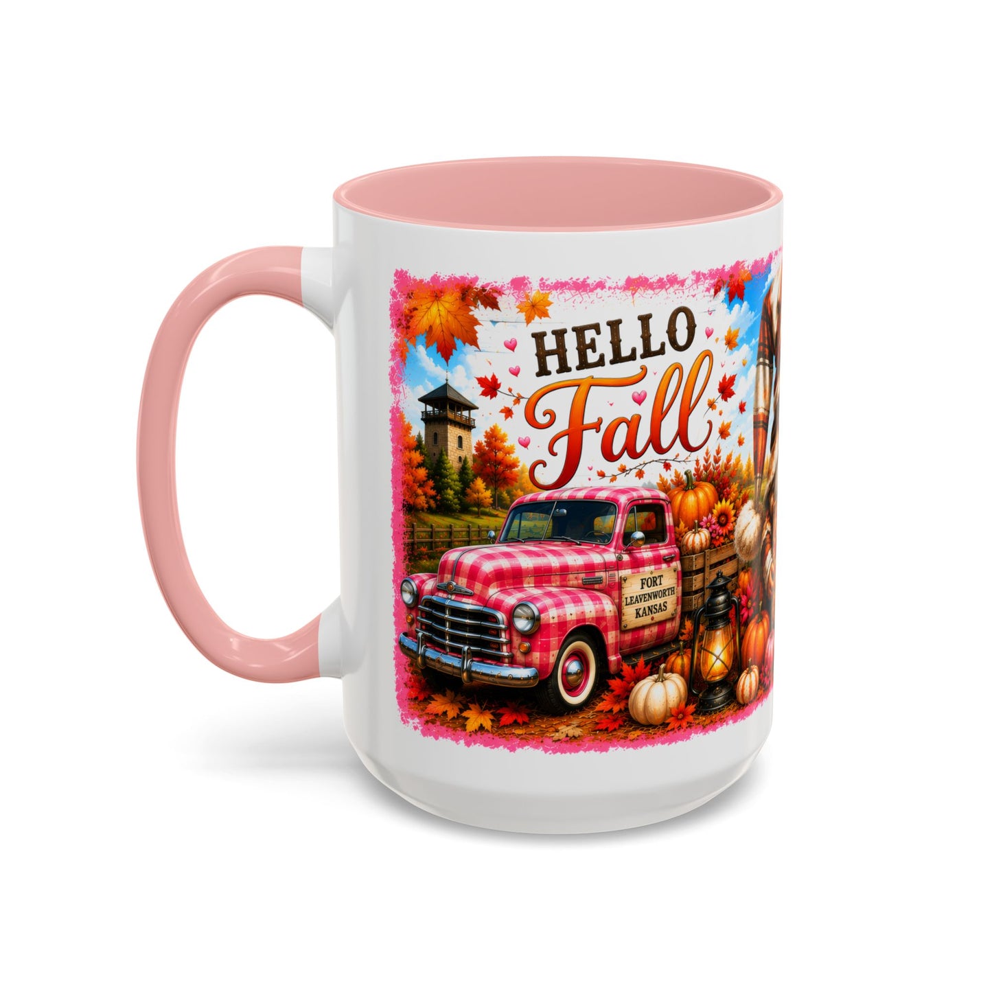 Welcome Fall Y'all Accent Coffee Mug — Autumn Gnome Pumpkin & Sunflower 11/15oz