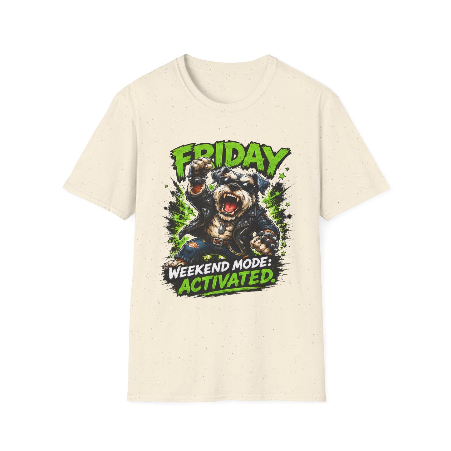 Friday Schnauzer T-Shirt — “WEEKEND MODE: ACTIVATED” Graphic Tee