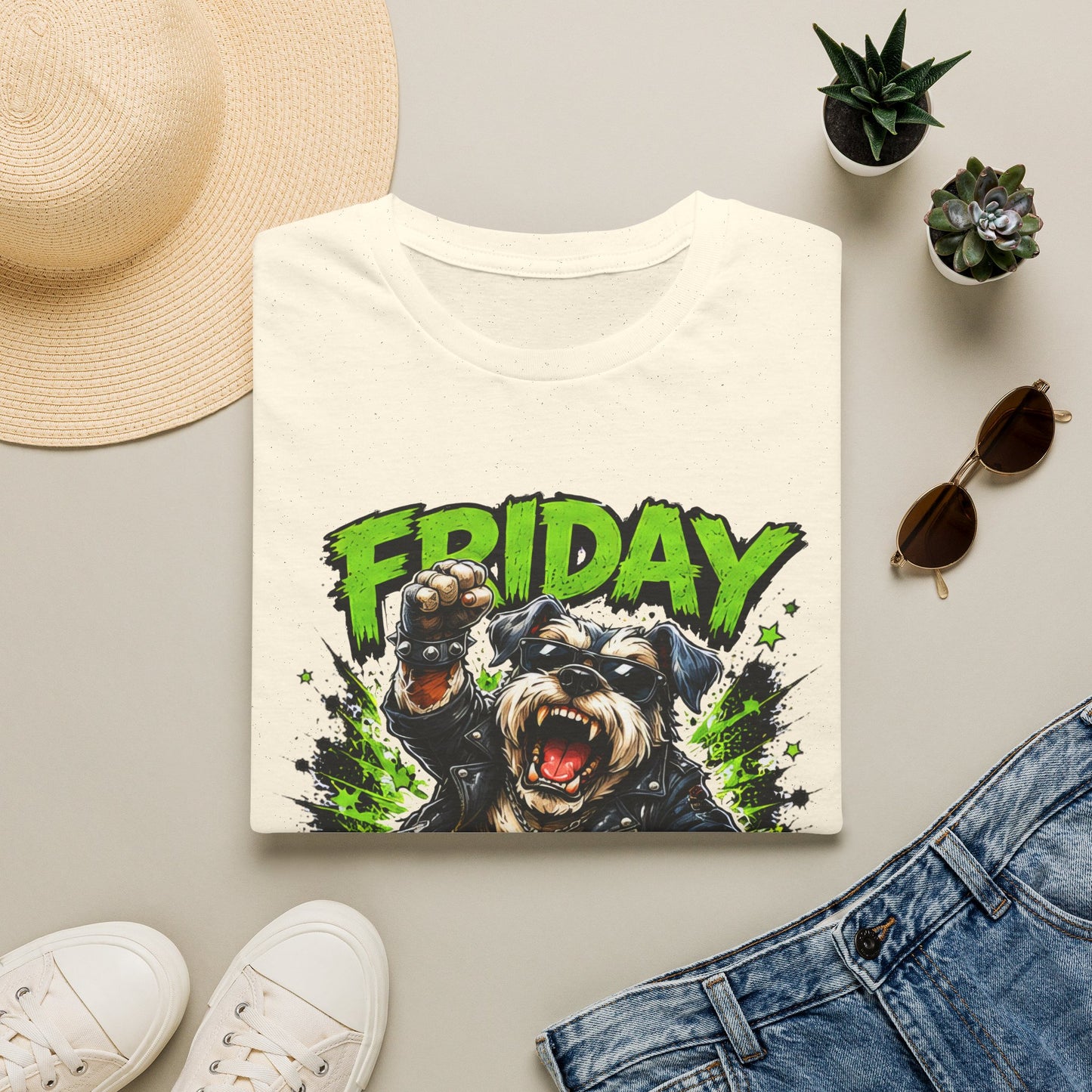 Friday Schnauzer T-Shirt — “WEEKEND MODE: ACTIVATED” Graphic Tee