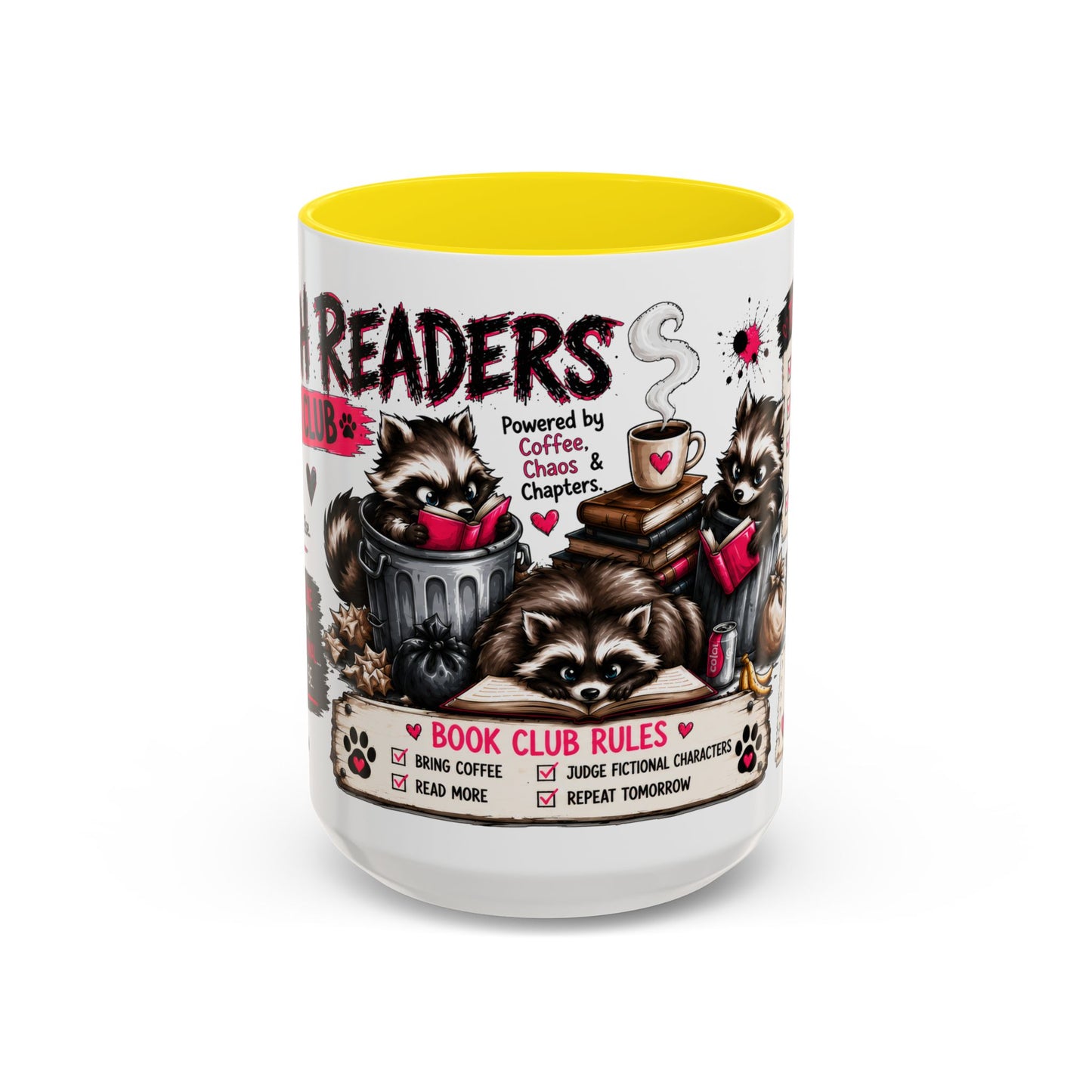 Book Lover Coffee Mug — "Today's Plan" Raccoon Reading Design (11/15oz)