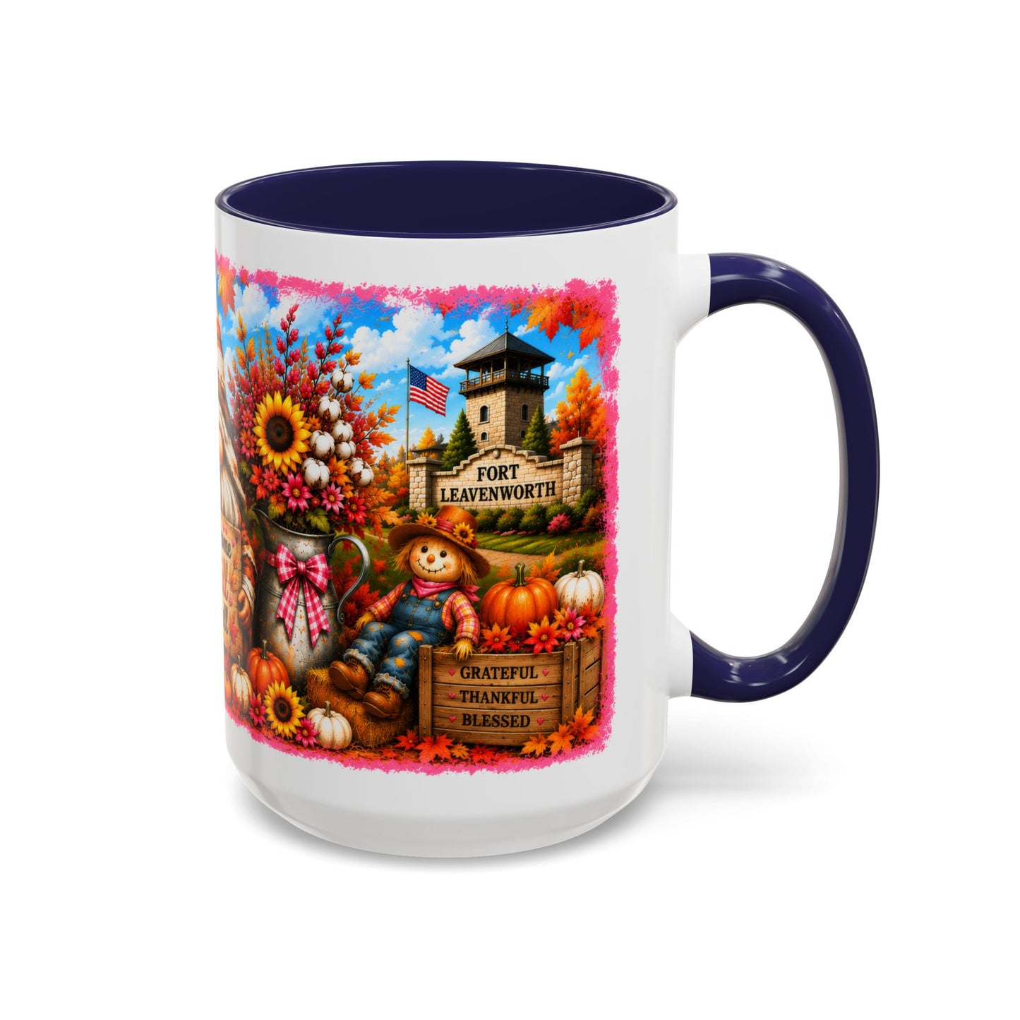 Welcome Fall Y'all Accent Coffee Mug — Autumn Gnome Pumpkin & Sunflower 11/15oz