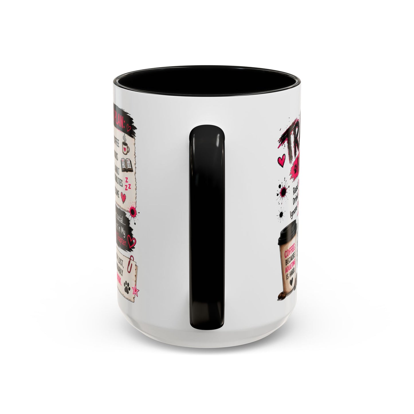 Book Lover Coffee Mug — "Today's Plan" Raccoon Reading Design (11/15oz)