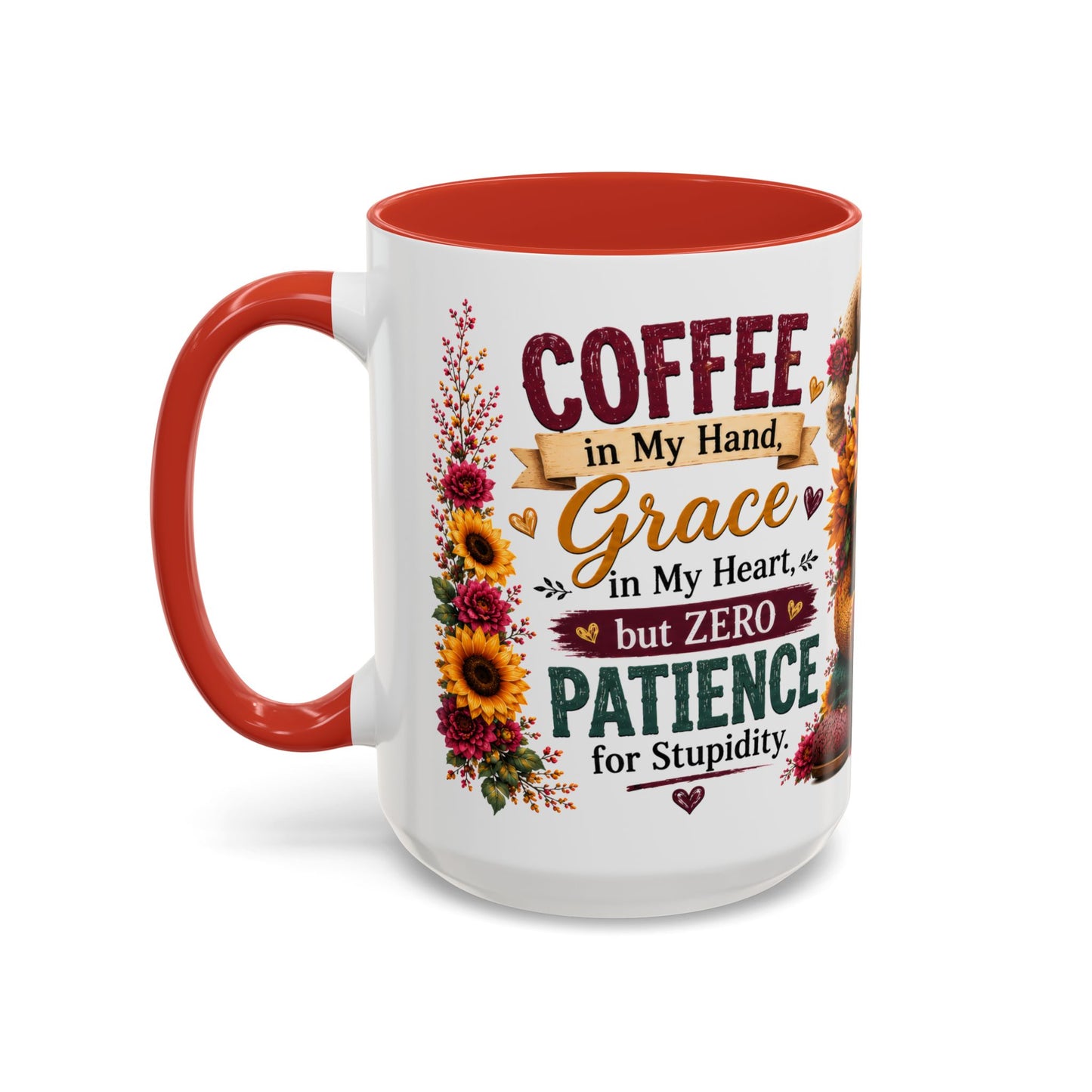 Coffee Mug — 'Sippin' My Way Through the Day' Sunflower Gnome Coffee Mug (11/15oz)