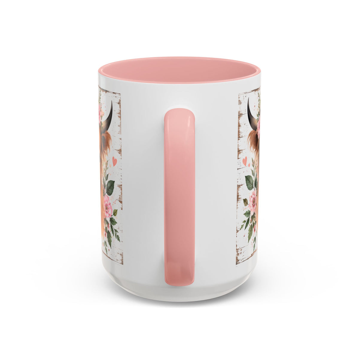 Good Morning Cow Accent Coffee Mug — Floral Highland Cow Ceramic Mug (11/15oz)