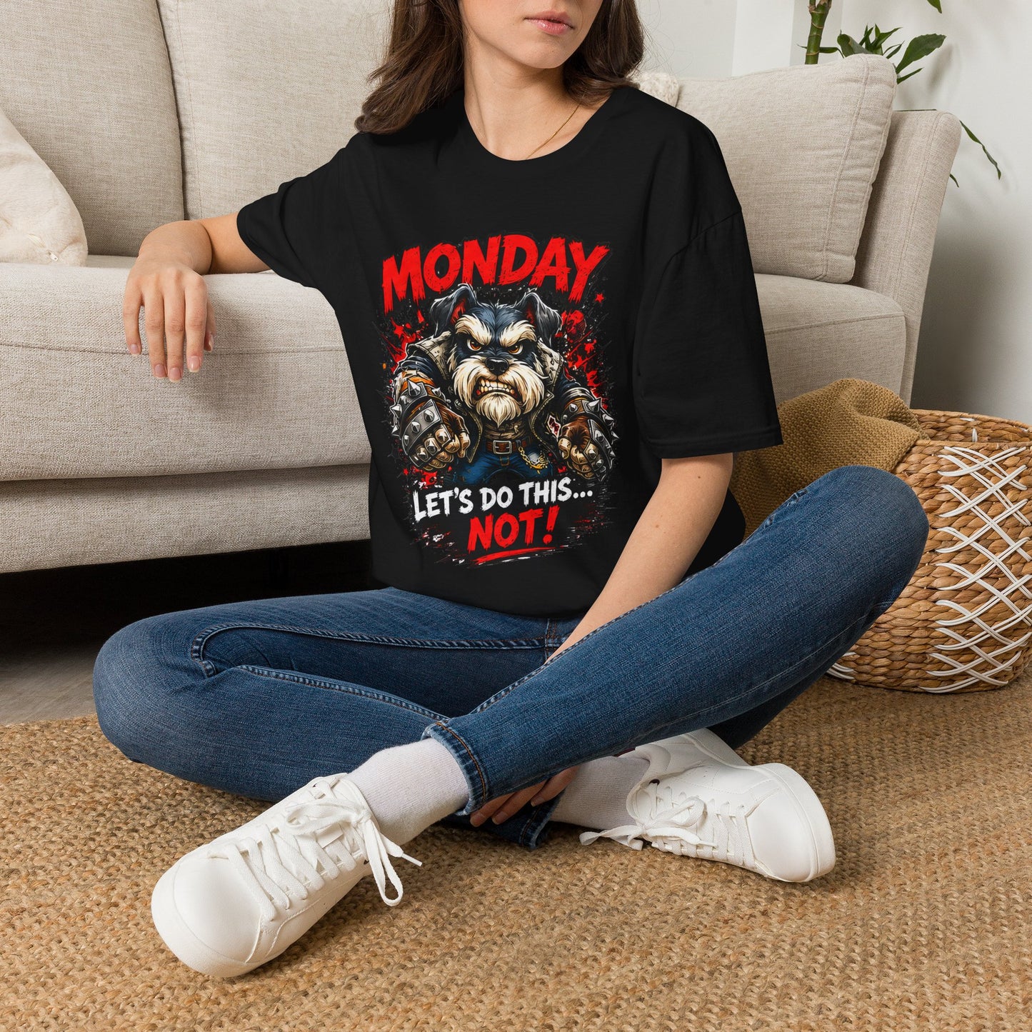 Grumpy Schnauzer "Monday: Let's Do This... NOT!" T-Shirt