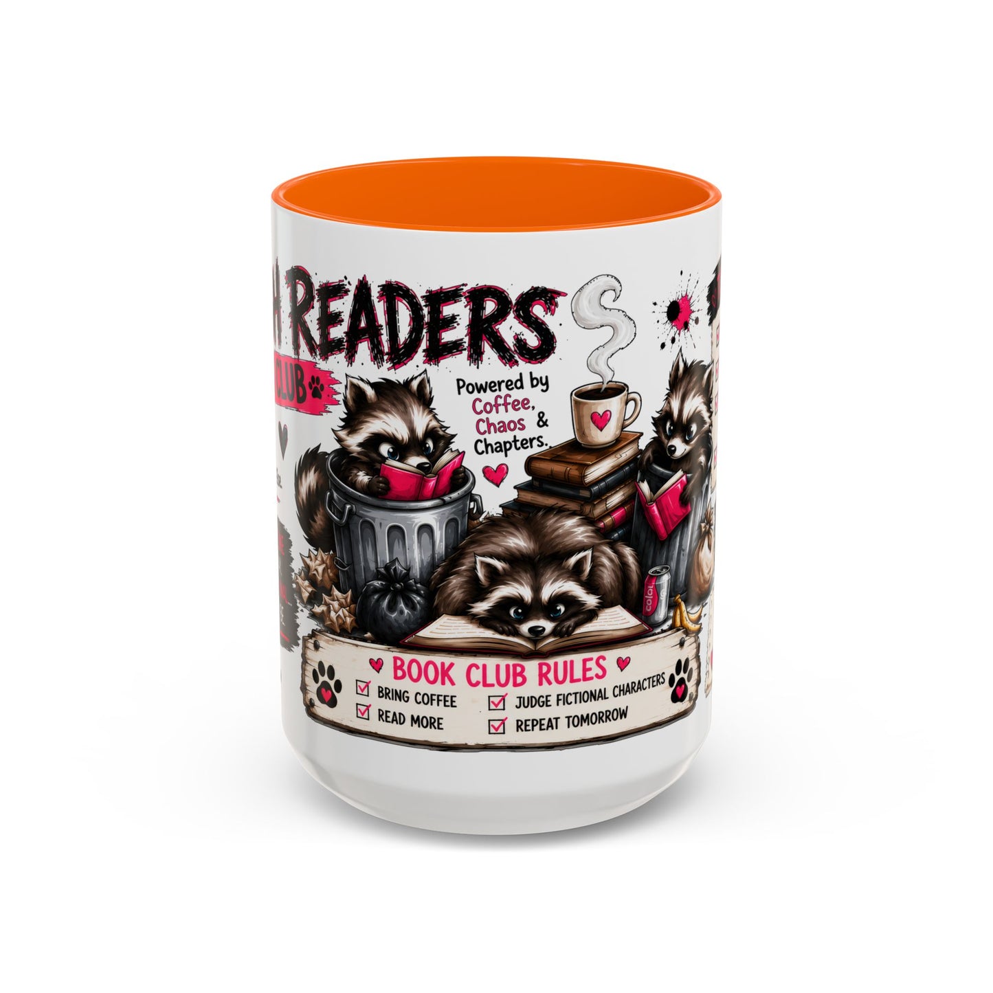 Book Lover Coffee Mug — "Today's Plan" Raccoon Reading Design (11/15oz)