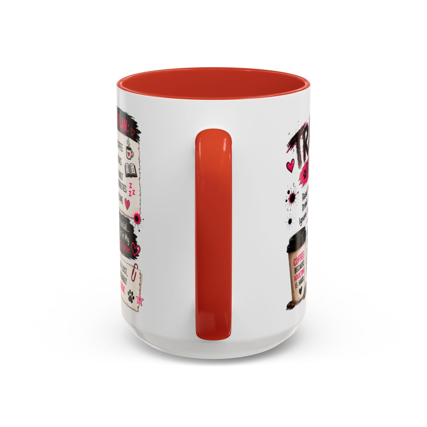 Book Lover Coffee Mug — "Today's Plan" Raccoon Reading Design (11/15oz)