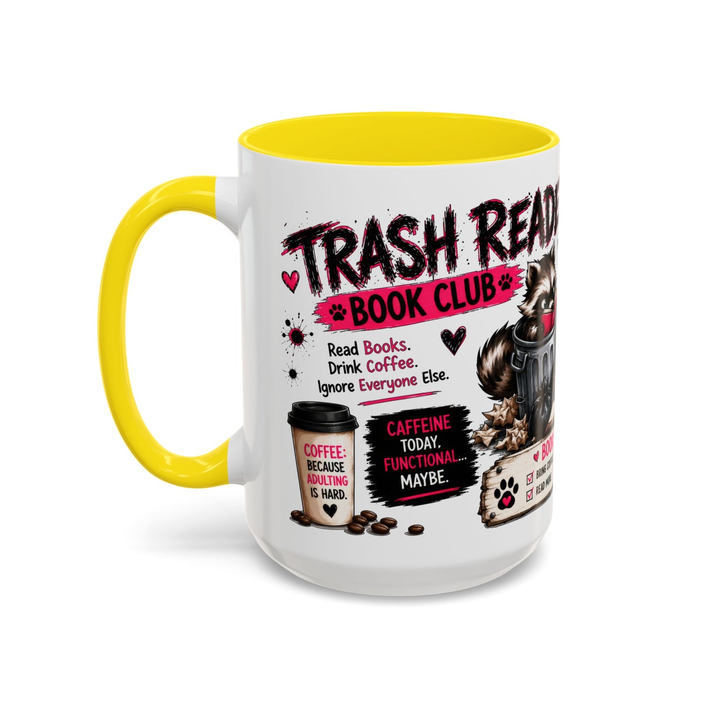 Book Lover Coffee Mug — "Today's Plan" Raccoon Reading Design (11/15oz)