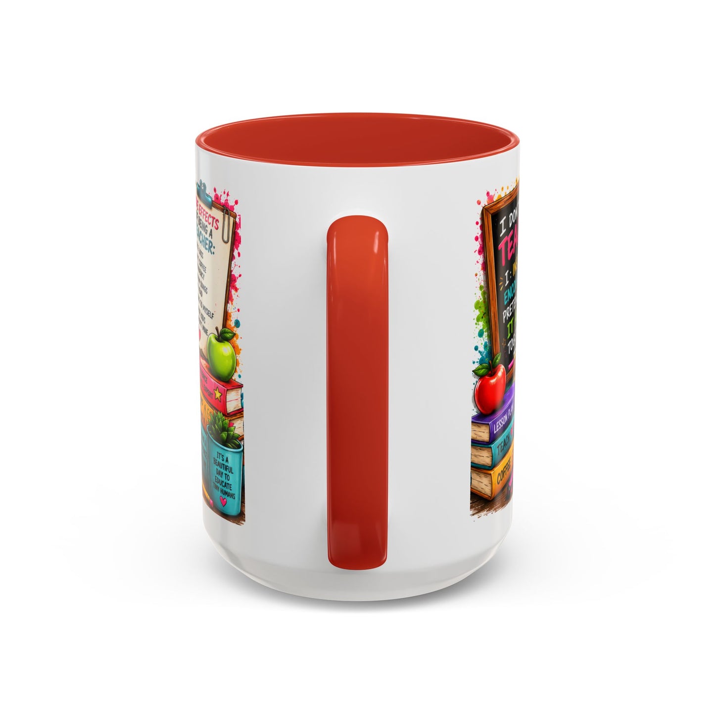Teacher Mug — "Teacher Mode Always On" Colorful Accent Coffee Cup (11/15oz)