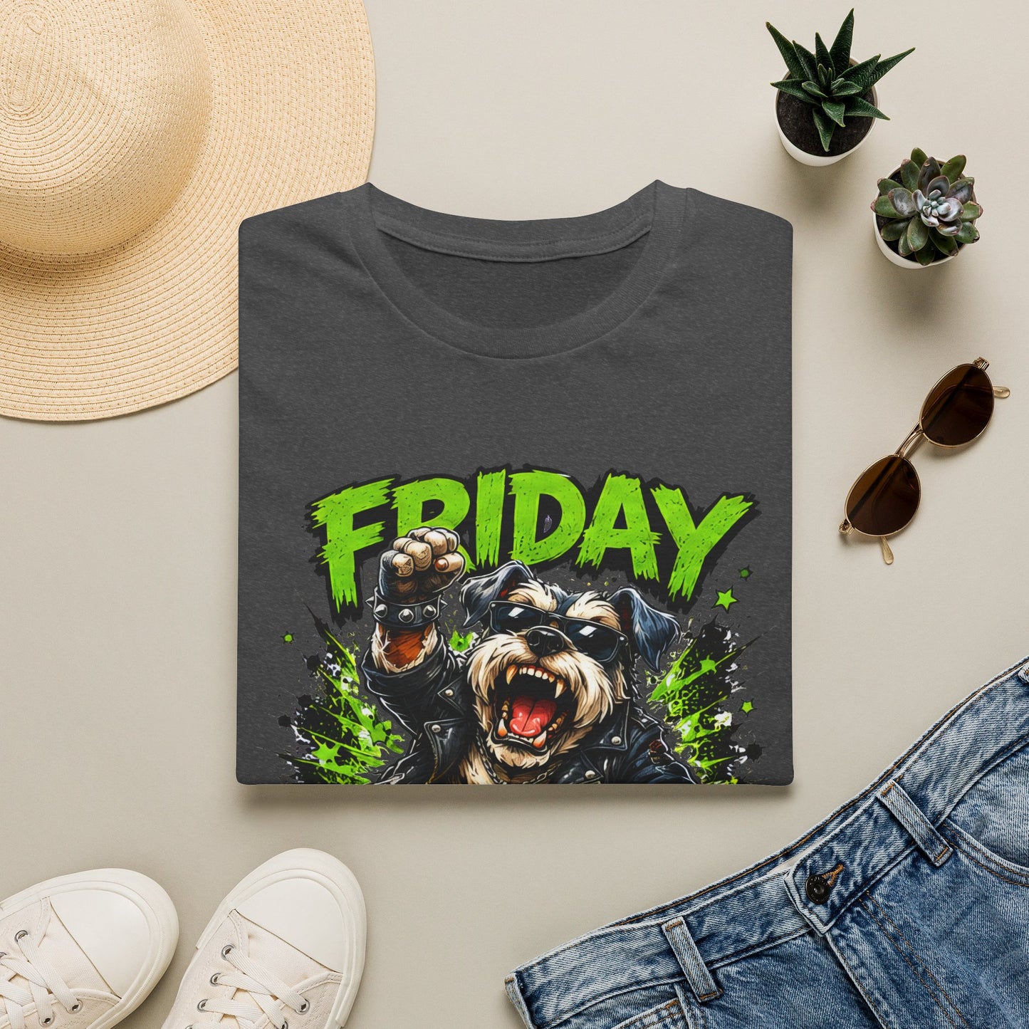 Friday Schnauzer T-Shirt — “WEEKEND MODE: ACTIVATED” Graphic Tee