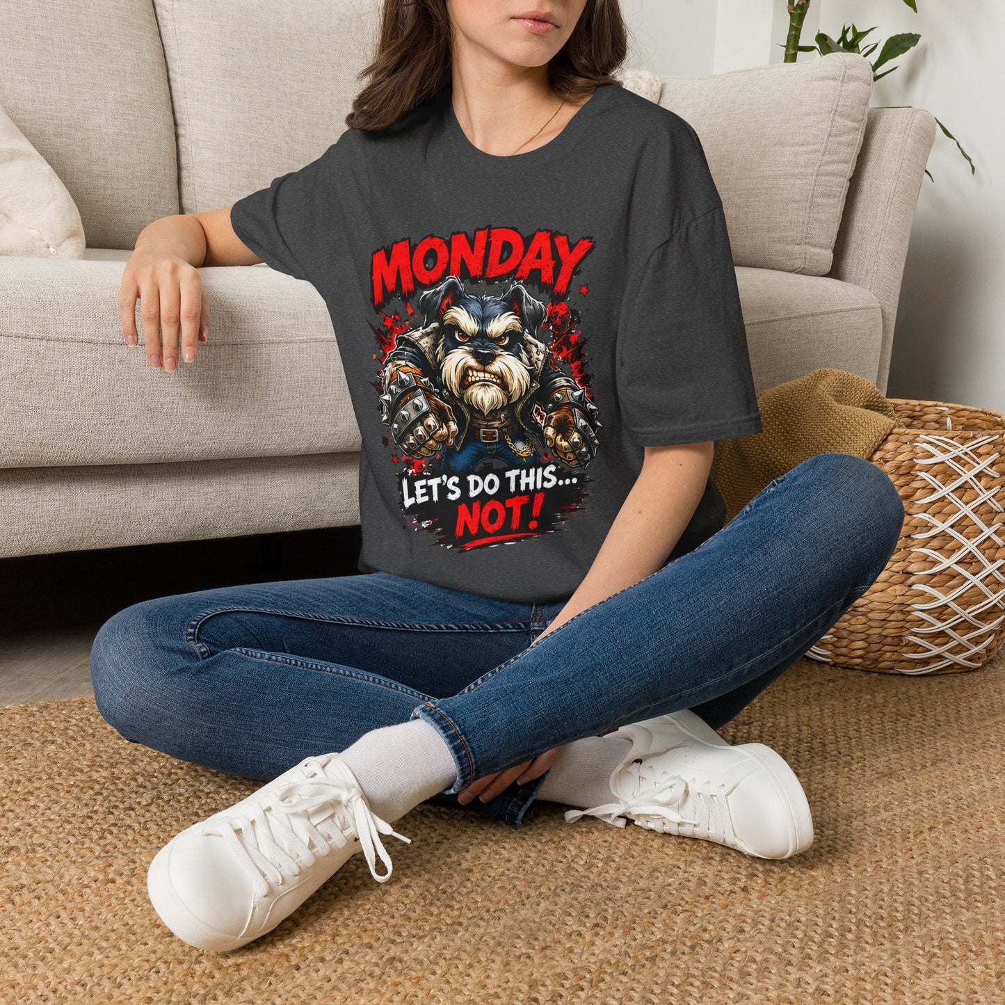 Grumpy Schnauzer "Monday: Let's Do This... NOT!" T-Shirt
