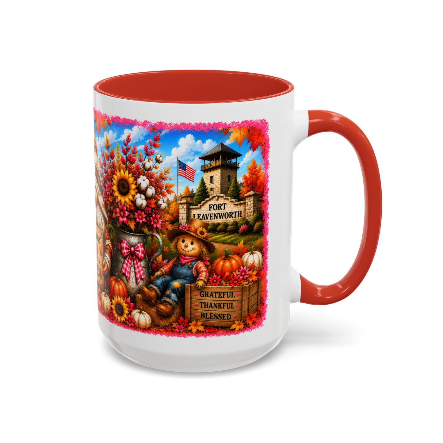 Welcome Fall Y'all Coffee Mug — Autumn Gnome Sunflowers Pumpkin Decor (First City, Kansas)