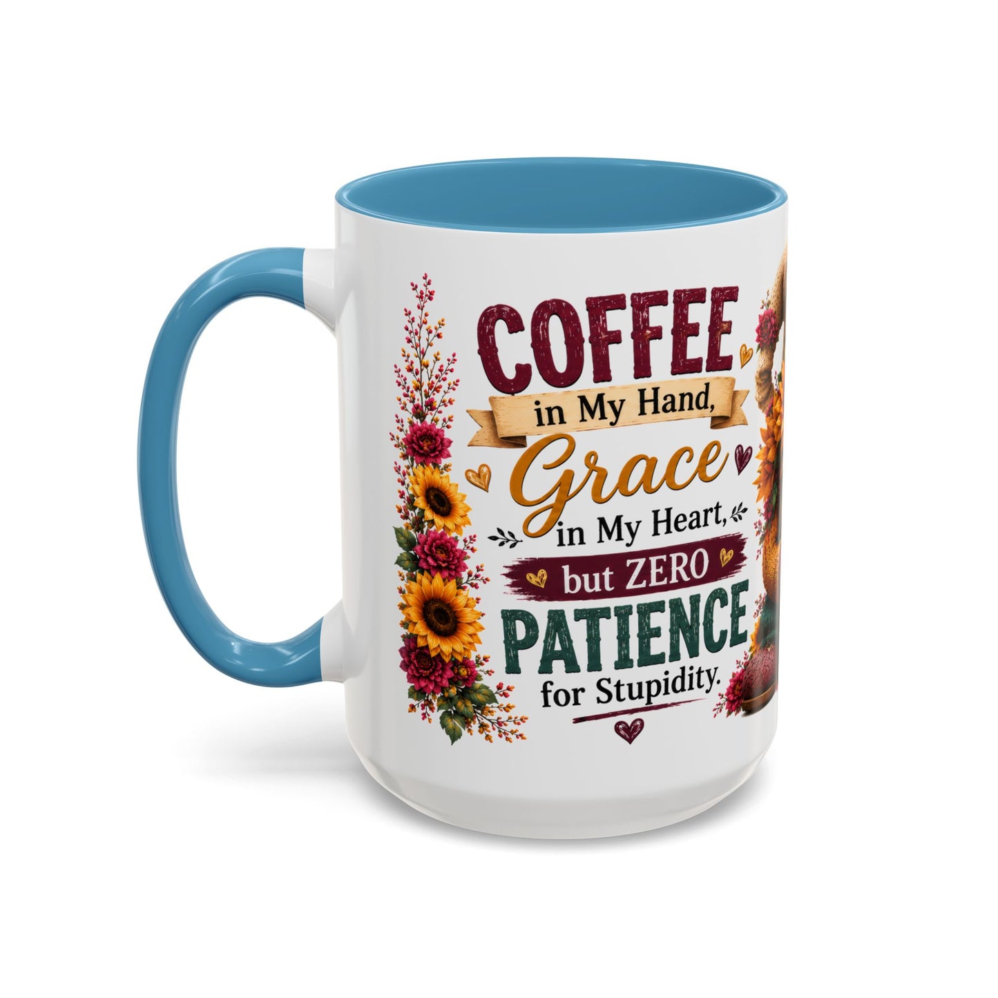 Coffee Mug — 'Sippin' My Way Through the Day' Sunflower Gnome Coffee Mug (11/15oz)