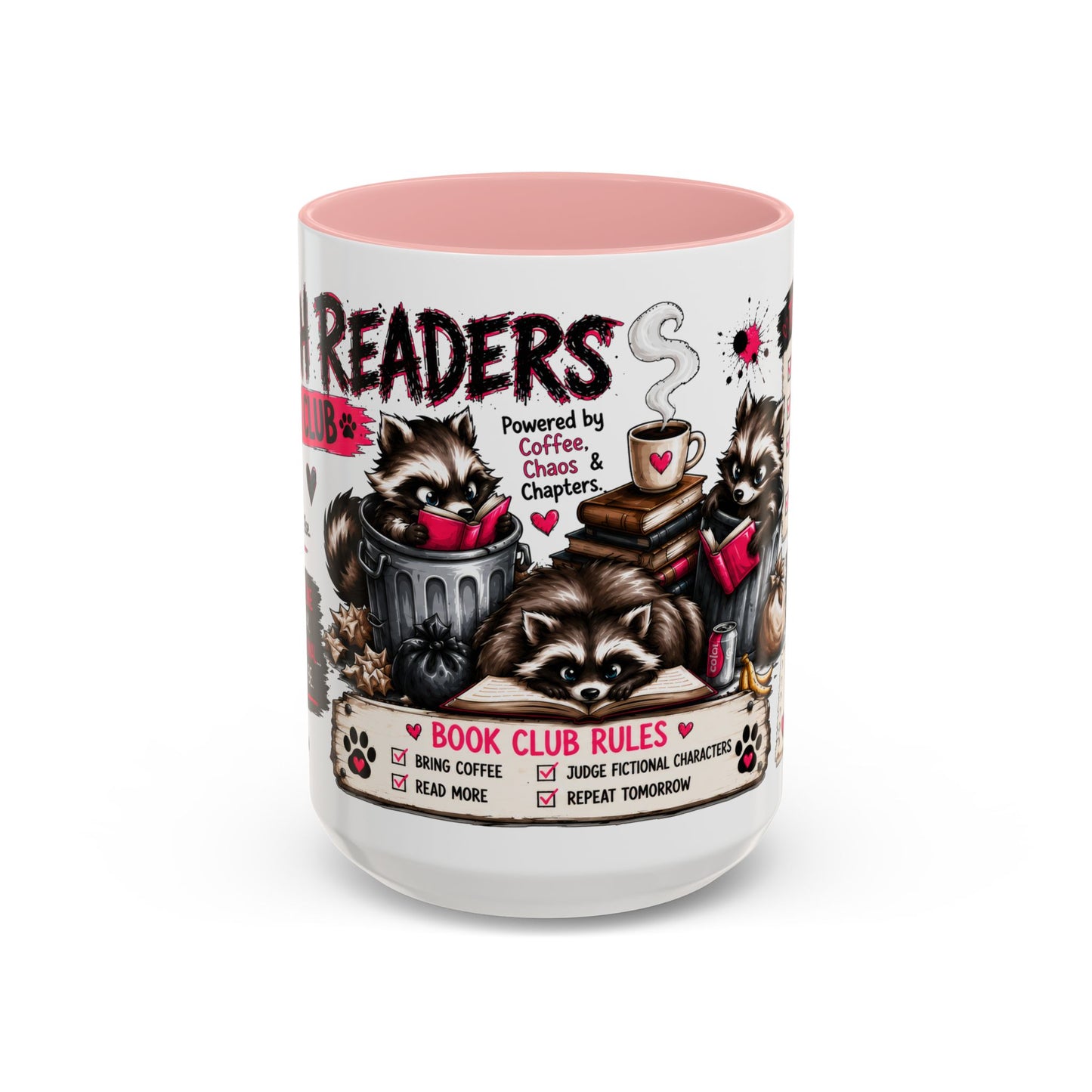 Book Lover Coffee Mug — "Today's Plan" Raccoon Reading Design (11/15oz)