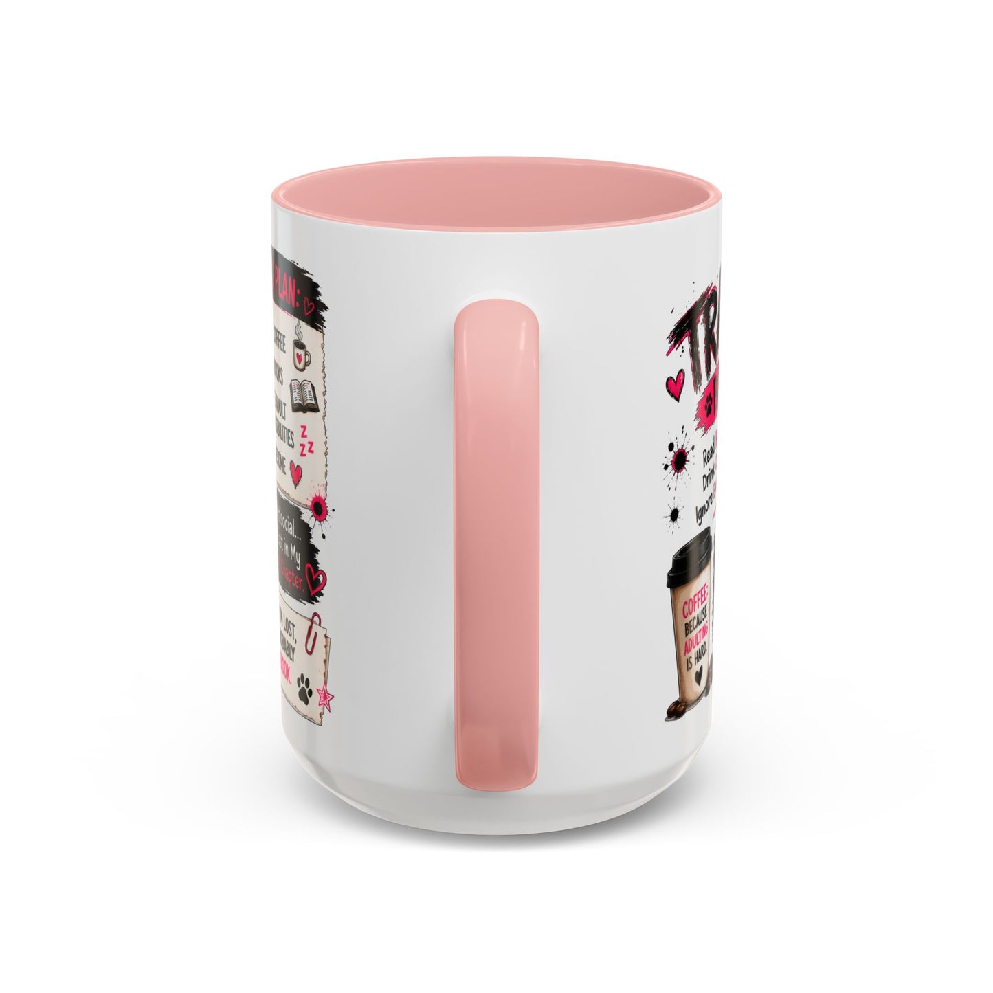 Book Lover Coffee Mug — "Today's Plan" Raccoon Reading Design (11/15oz)