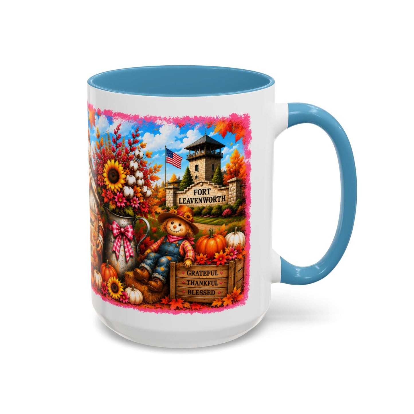 Welcome Fall Y'all Accent Coffee Mug — Autumn Gnome Pumpkin & Sunflower 11/15oz