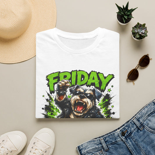 Friday Schnauzer T-Shirt — “WEEKEND MODE: ACTIVATED” Graphic Tee