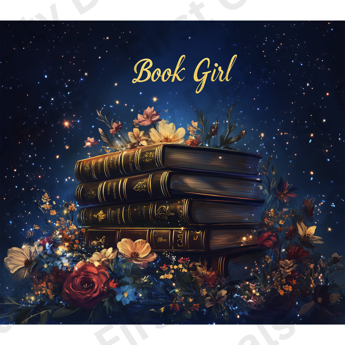 Book Girl Tumbler Wrap, Reading Lover Design, 20oz Skinny PNG, Digital Download, PV-TW-00008