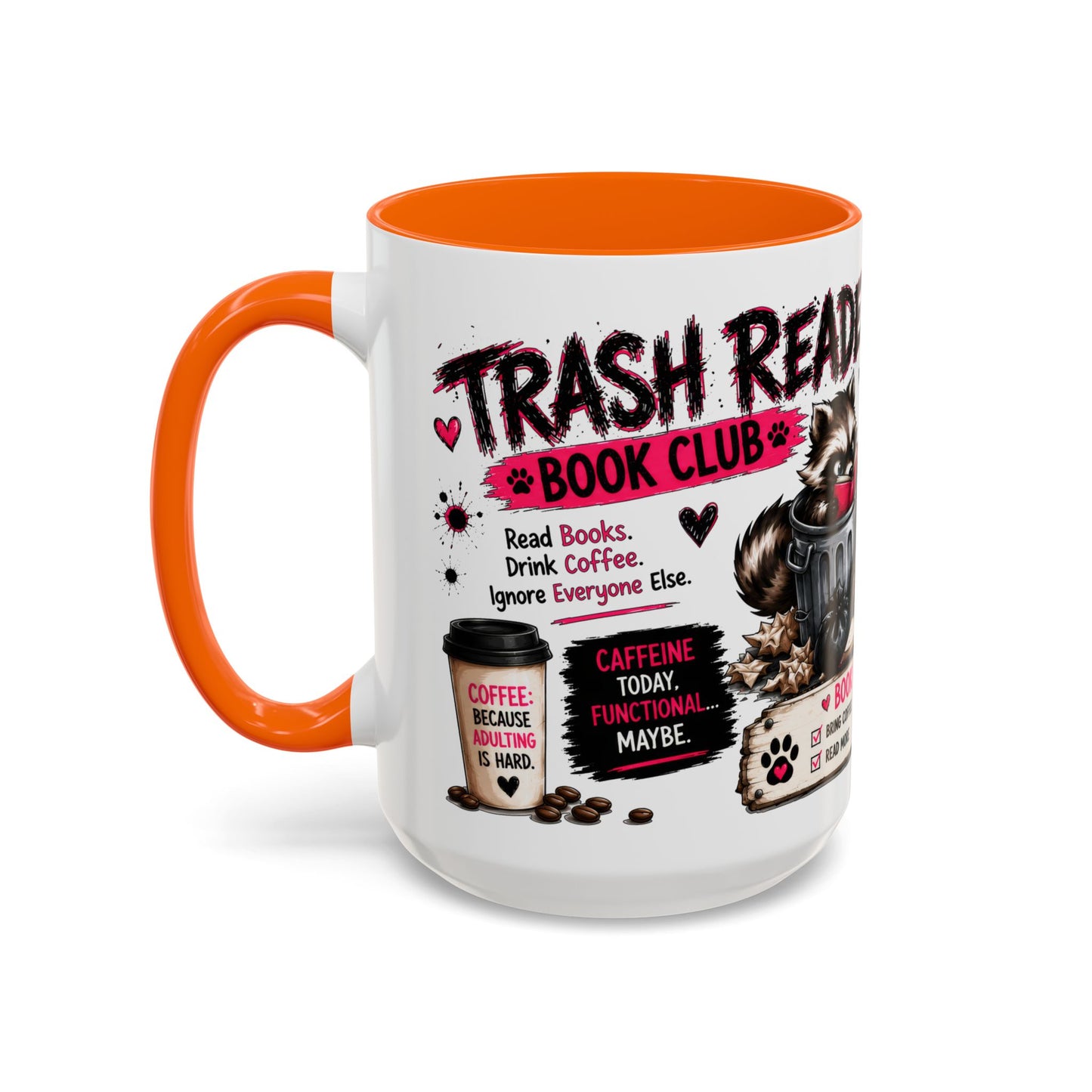 Book Lover Coffee Mug — "Today's Plan" Raccoon Reading Design (11/15oz)