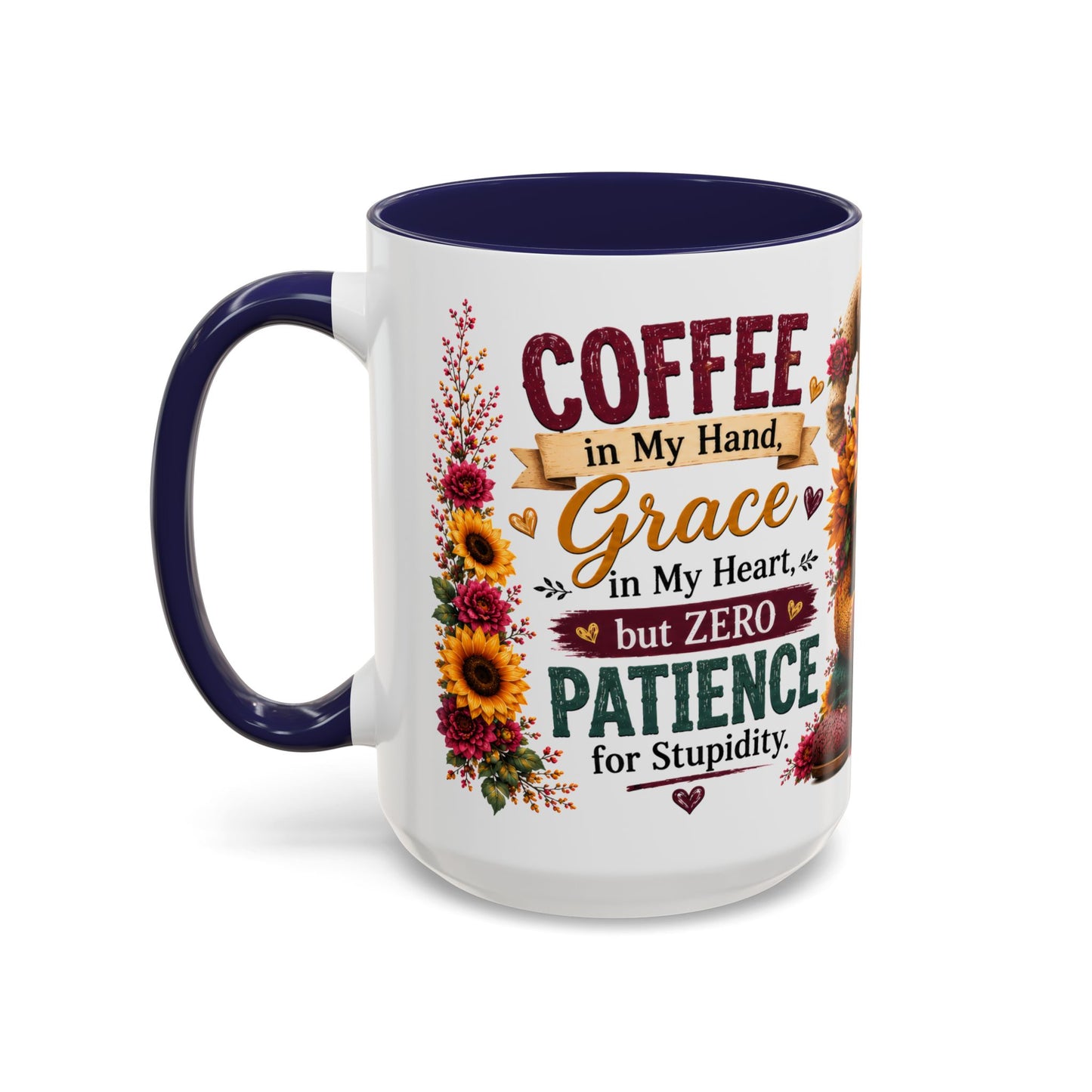 Coffee Mug — 'Sippin' My Way Through the Day' Sunflower Gnome Coffee Mug (11/15oz)