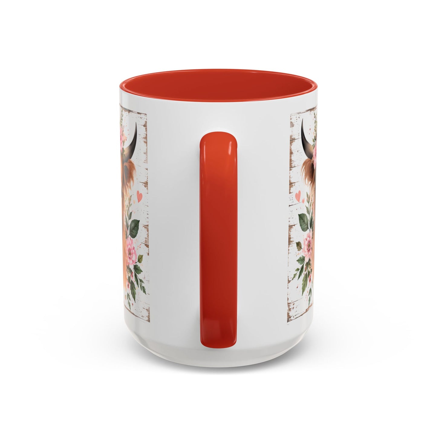 Good Morning Cow Accent Coffee Mug — Floral Highland Cow Ceramic Mug (11/15oz)