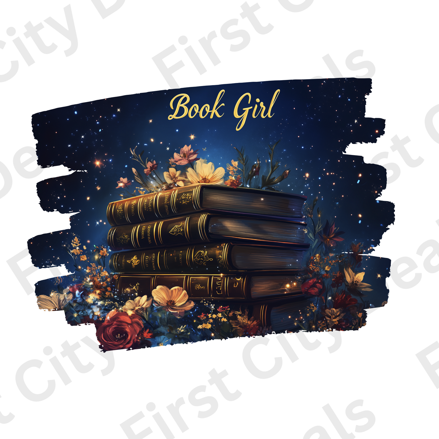 Book Girl Tumbler Wrap, Reading Lover Design, 20oz Skinny PNG, Digital Download, PV-TW-00008