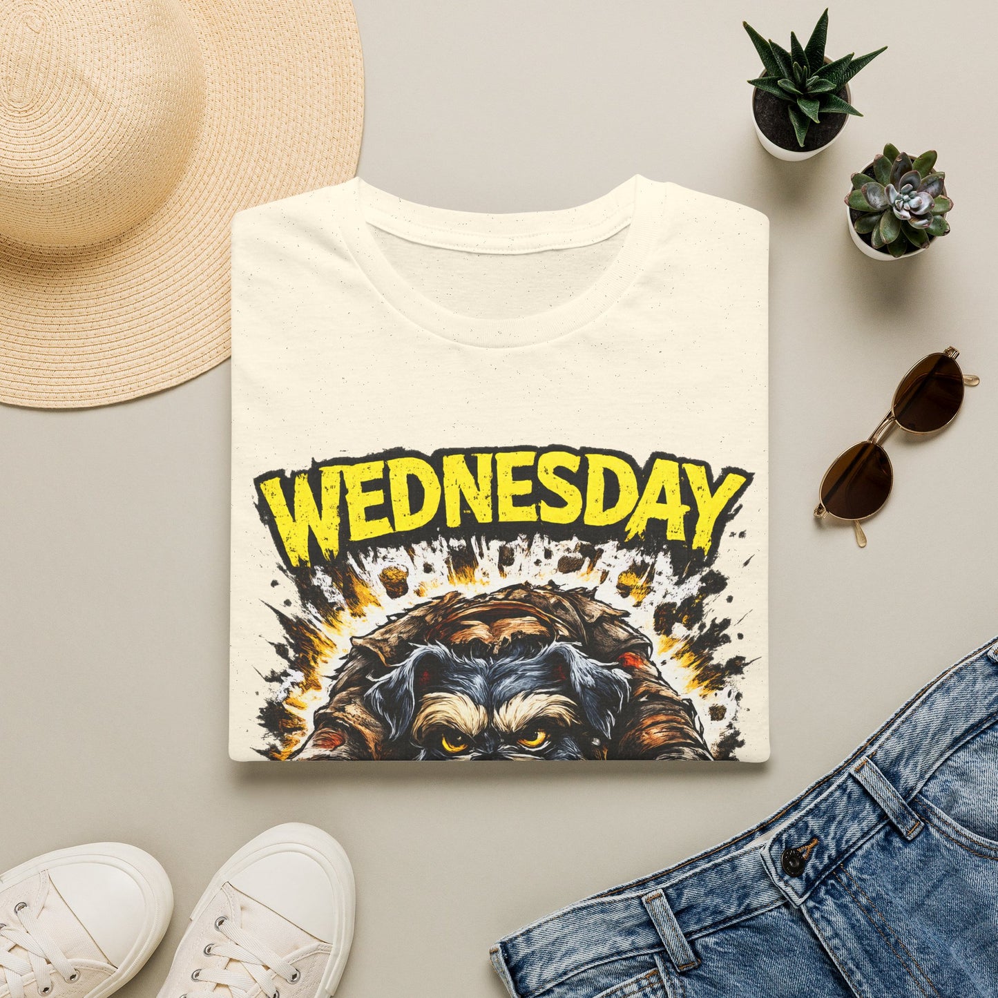 Wednesday T‑Shirt — “Wednesday Halfway… Barely.” Funny Midweek Grumpy Day Shirt