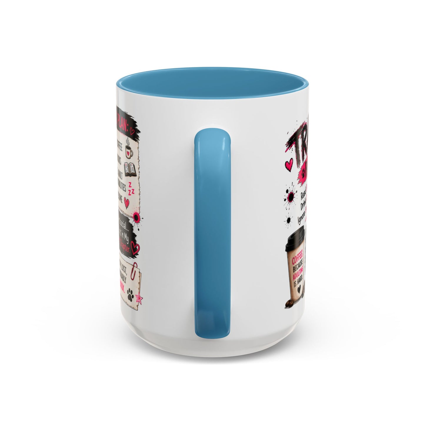Book Lover Coffee Mug — "Today's Plan" Raccoon Reading Design (11/15oz)