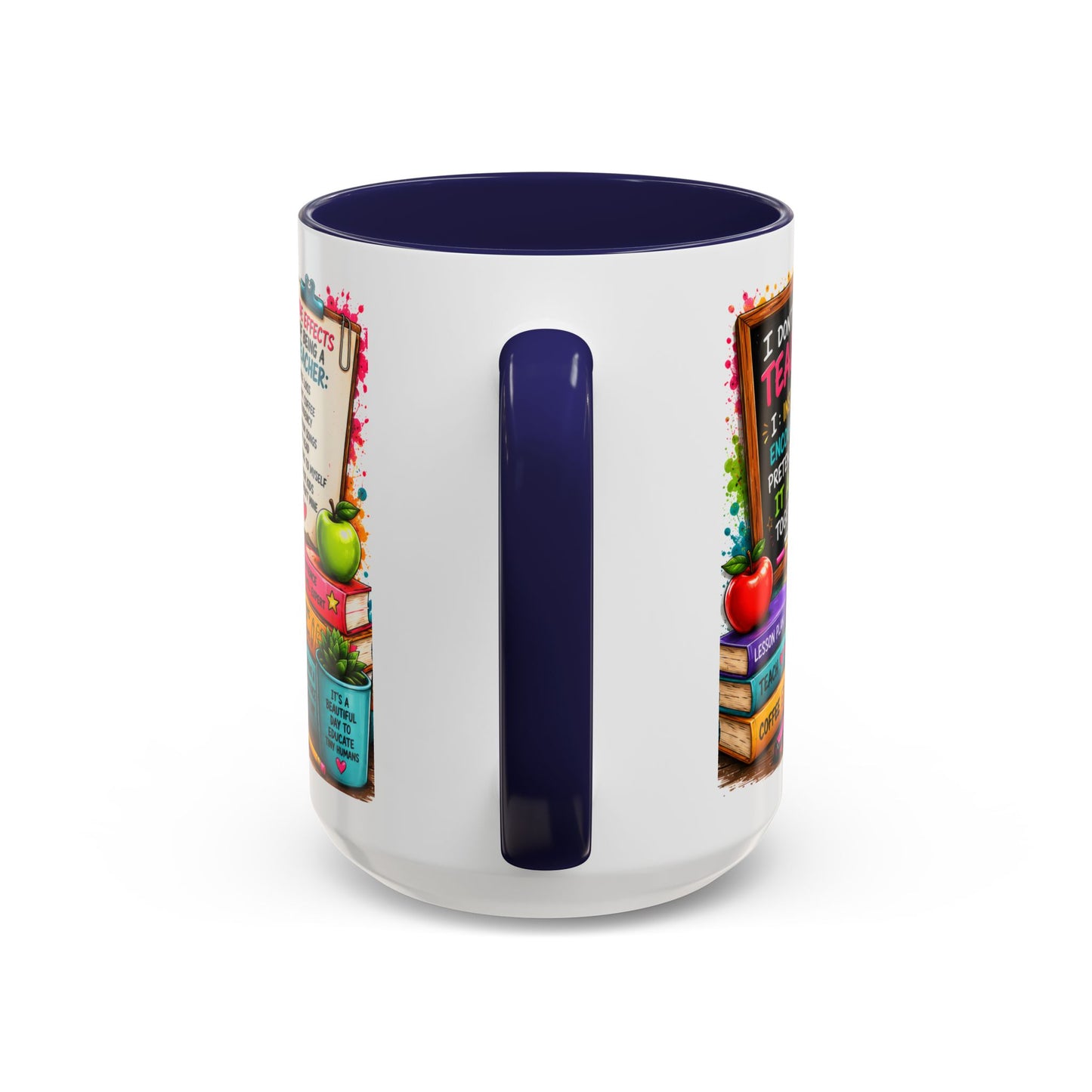 Teacher Mug — "Teacher Mode Always On" Colorful Accent Coffee Cup (11/15oz)