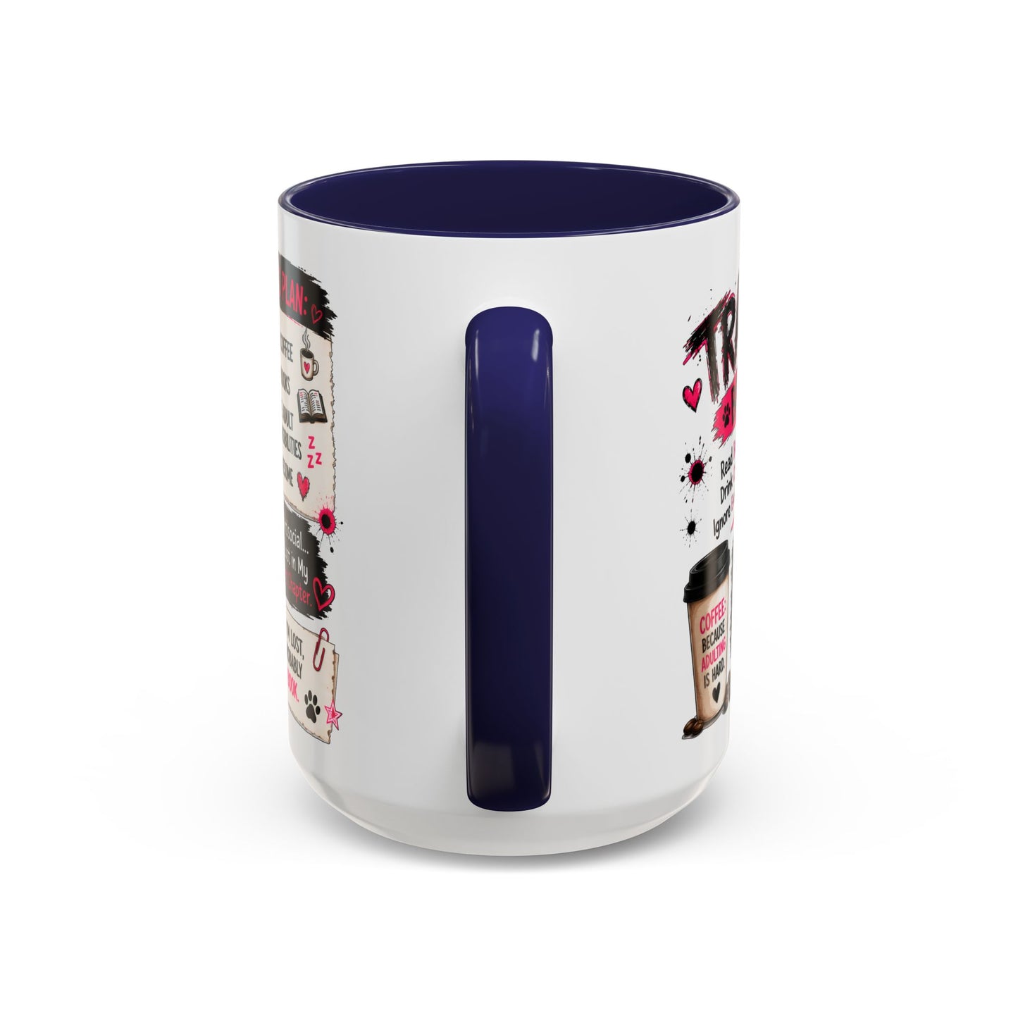 Book Lover Coffee Mug — "Today's Plan" Raccoon Reading Design (11/15oz)