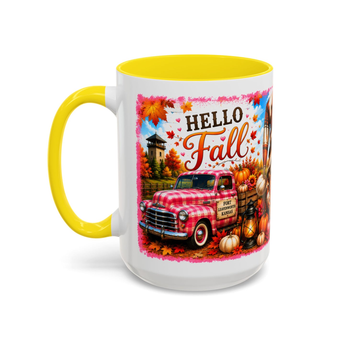 Welcome Fall Y'all Accent Coffee Mug — Autumn Gnome Pumpkin & Sunflower 11/15oz