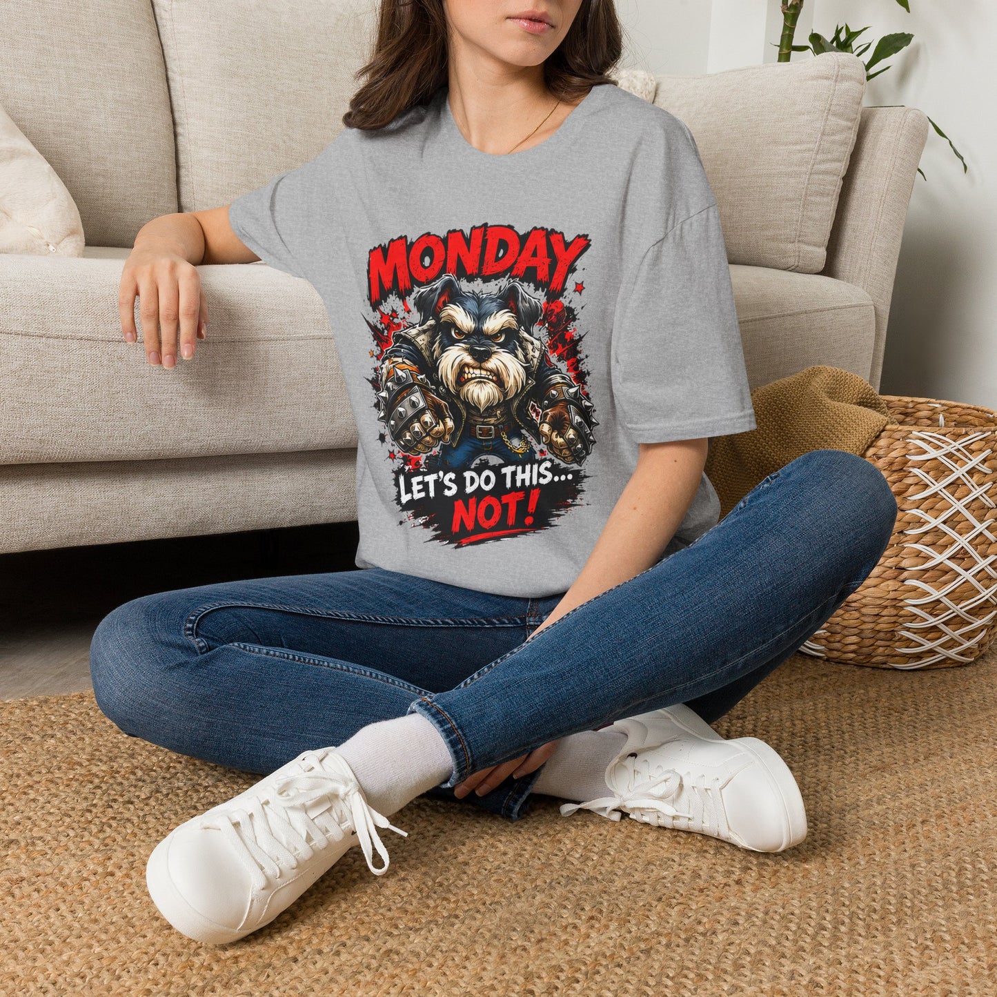 Grumpy Schnauzer "Monday: Let's Do This... NOT!" T-Shirt