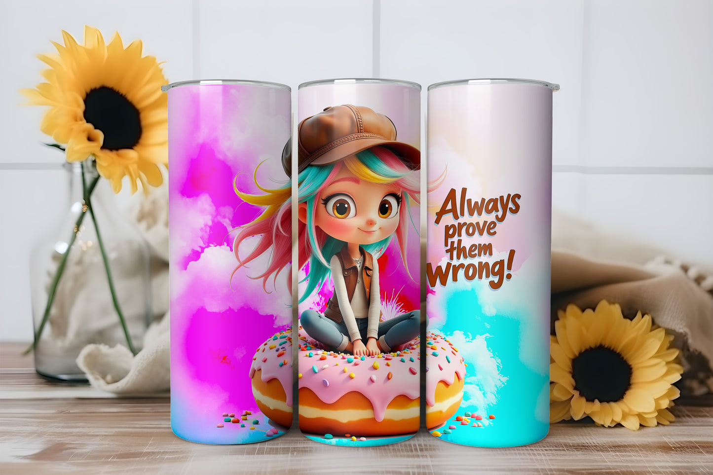 Always Prove Them Wrong Tumbler Wrap, Motivational Design, 20oz Skinny PNG, Digital Download, PV-TW-00005