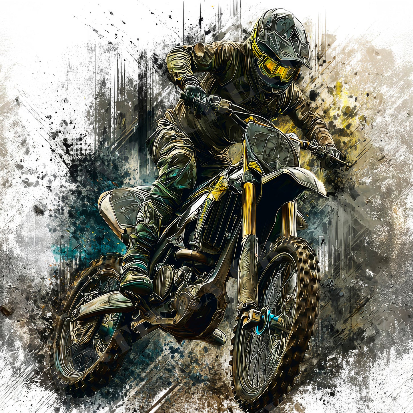 Motocross Dirt Bike Rider 20oz Skinny Tumbler Wrap PNG JPG - PV-TW-00024