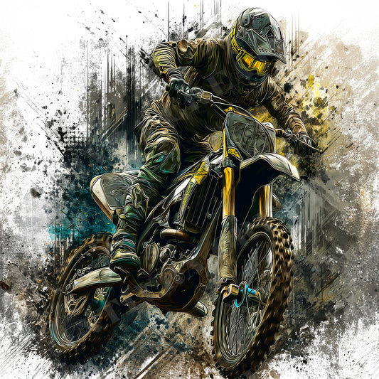 Motocross Dirt Bike Rider 20oz Skinny Tumbler Wrap PNG JPG - PV-TW-00024