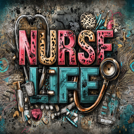 Nurse Life Medical 20oz Skinny Tumbler Wrap PNG JPG -PV-TW -00026