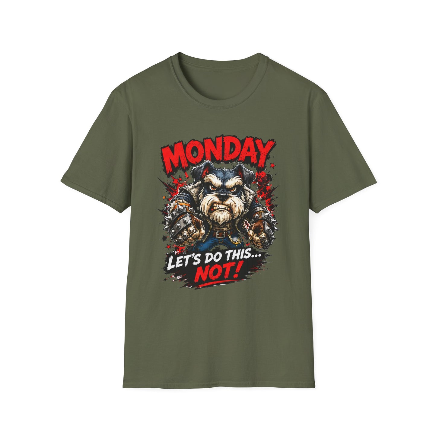 Grumpy Schnauzer "Monday: Let's Do This... NOT!" T-Shirt