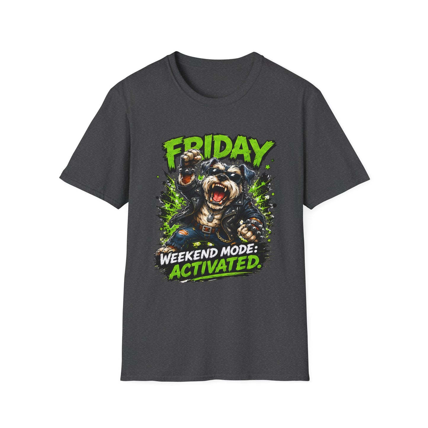 Friday Schnauzer T-Shirt — “WEEKEND MODE: ACTIVATED” Graphic Tee