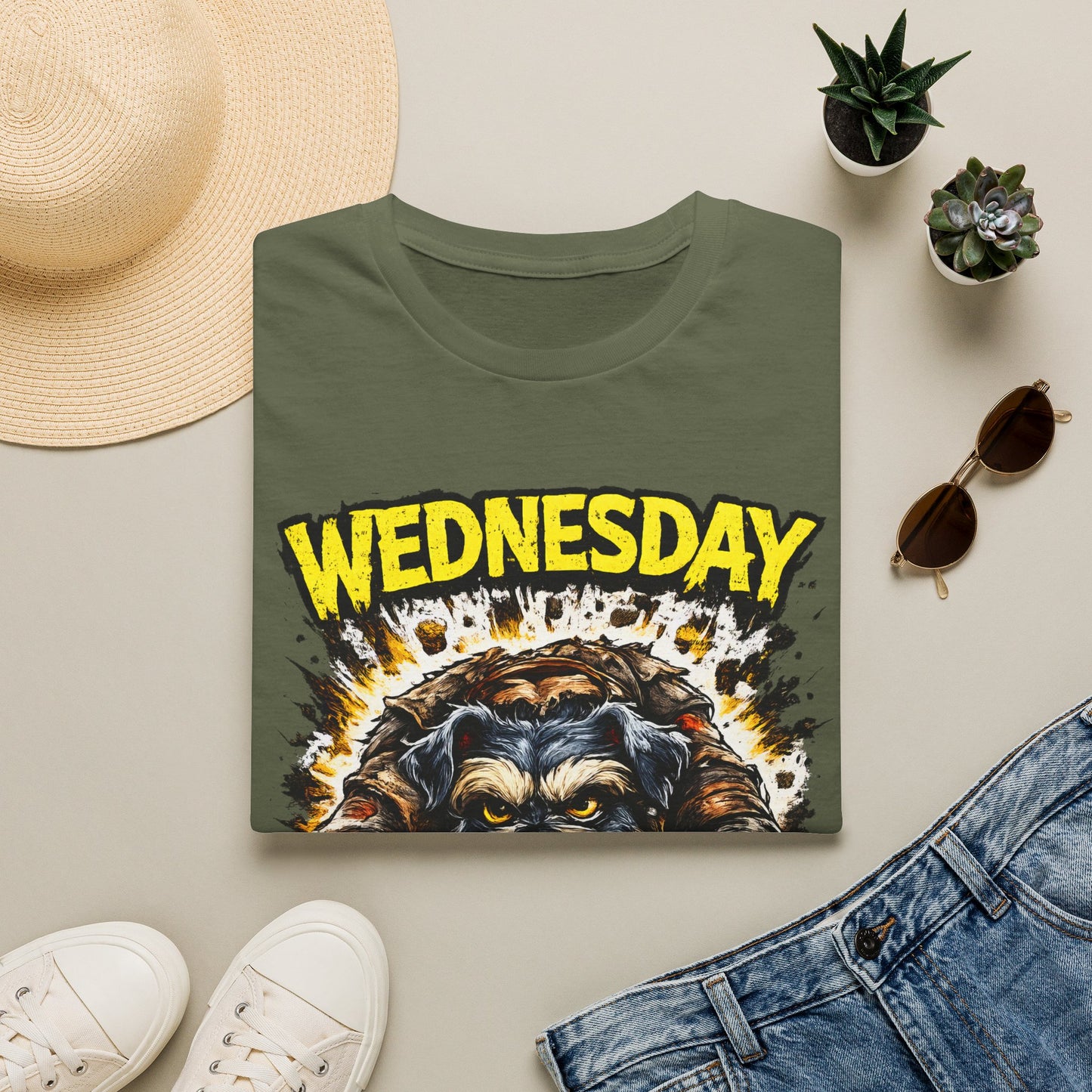 Wednesday T‑Shirt — “Wednesday Halfway… Barely.” Funny Midweek Grumpy Day Shirt