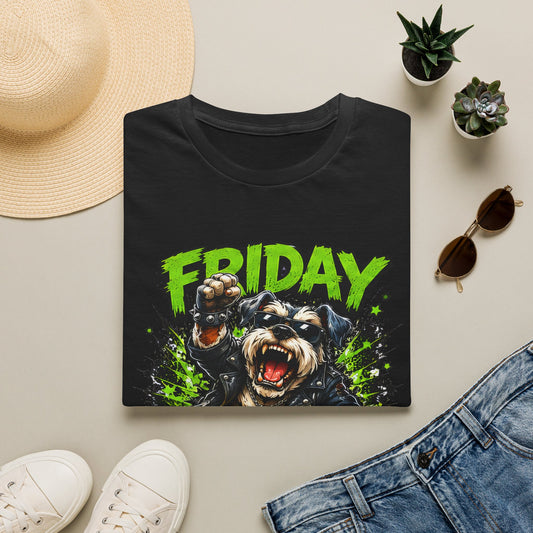 Friday Schnauzer T-Shirt — “WEEKEND MODE: ACTIVATED” Graphic Tee