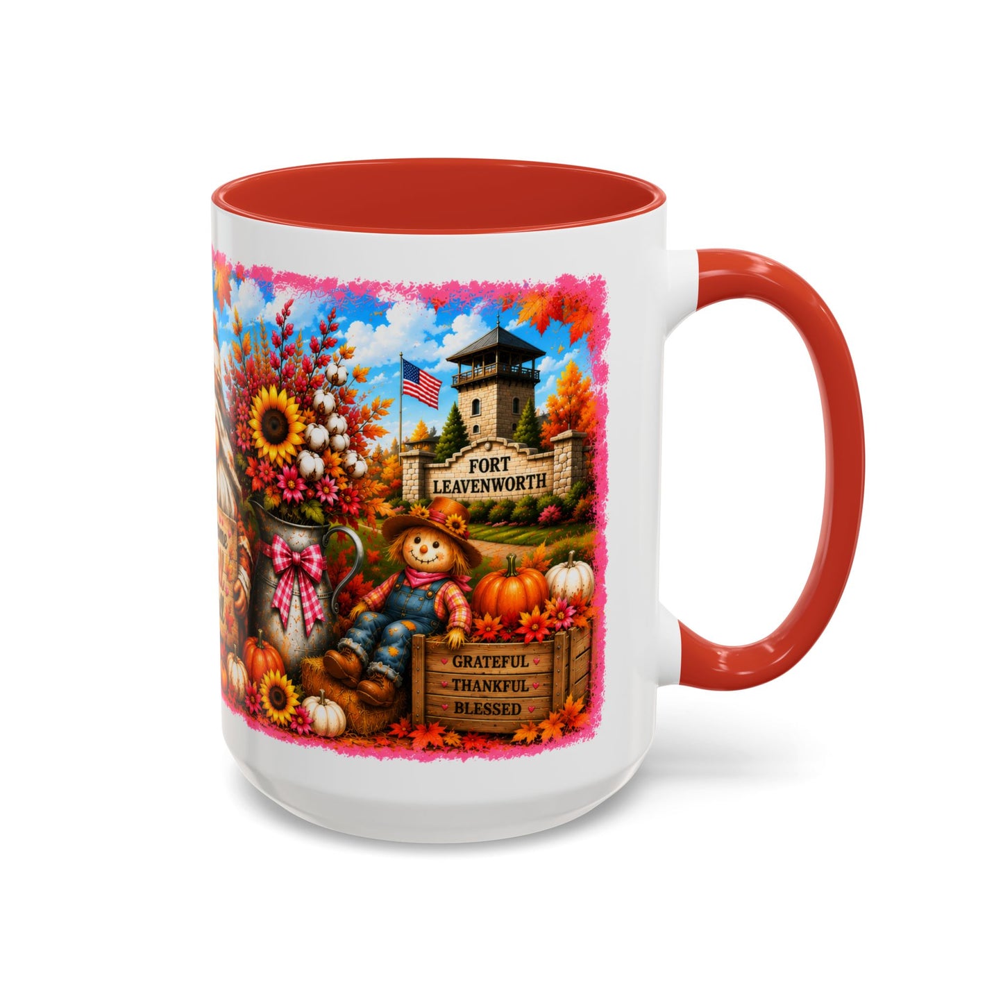 Welcome Fall Y'all Accent Coffee Mug — Autumn Gnome Pumpkin & Sunflower 11/15oz