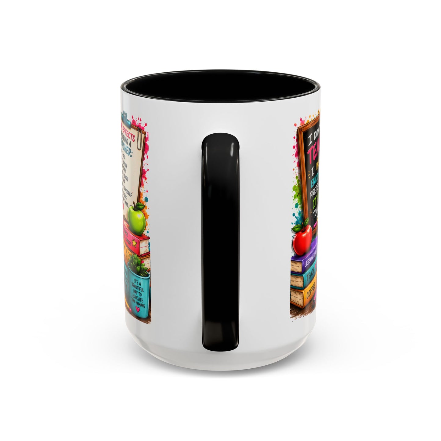 Teacher Mug — "Teacher Mode Always On" Colorful Accent Coffee Cup (11/15oz)