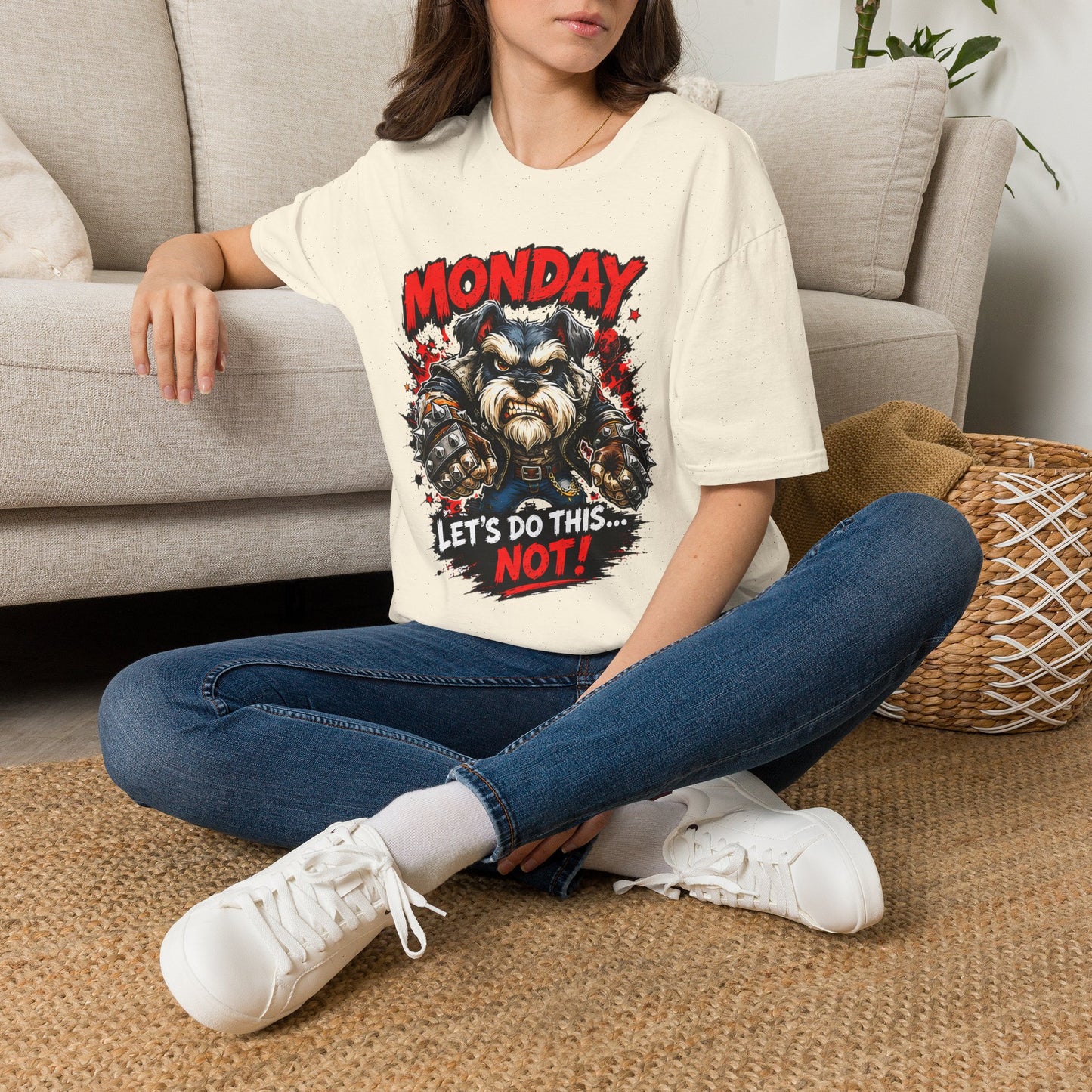 Grumpy Schnauzer "Monday: Let's Do This... NOT!" T-Shirt