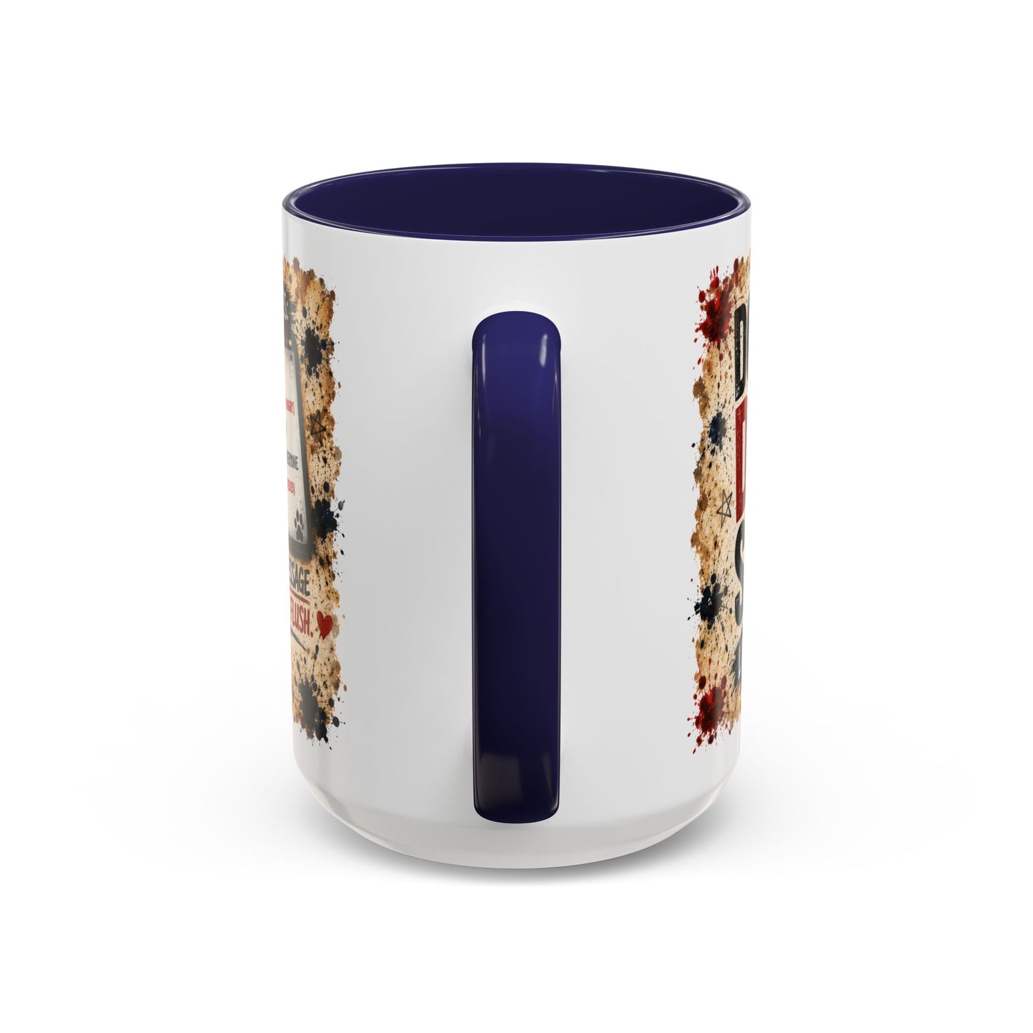 Dad Rules Coffee Mug — Funny Toilet Bulldog Design, "Leave a Message After the Flush" Accent Mug (11/15oz)