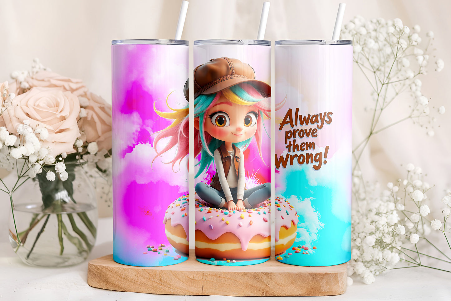 Always Prove Them Wrong Tumbler Wrap, Motivational Design, 20oz Skinny PNG, Digital Download, PV-TW-00005