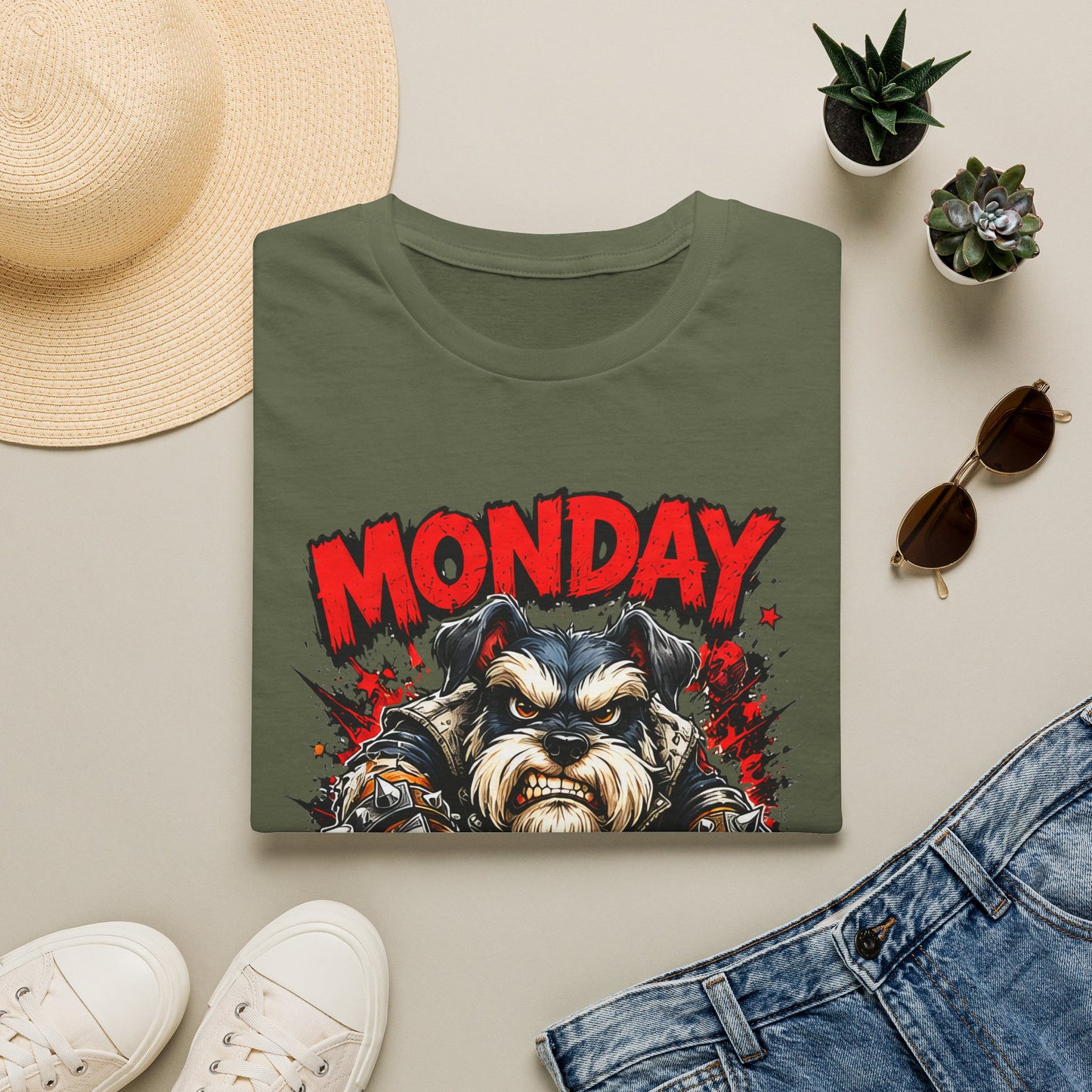 Grumpy Schnauzer "Monday: Let's Do This... NOT!" T-Shirt